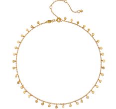 Hammered Round Disc necklace, Brass with 22k gold plated necklace for women, Handmade jewelry